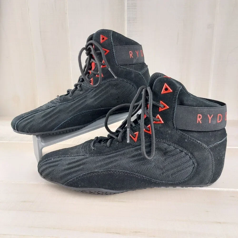 Ryderwear D-Mak II Mens Size 6 Black Red Gym Weightlifting Bodybuilding Shoes